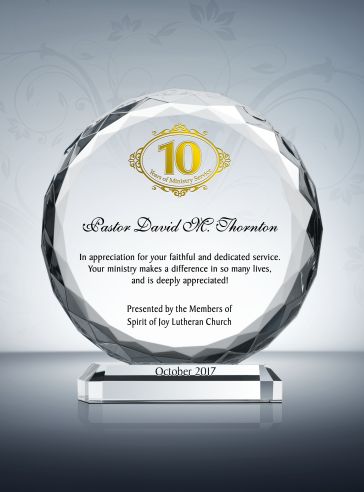 crystal plaque CB0035